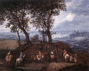 BRUEGHEL, Jan the Elder Travellers on the Way oil on canvas